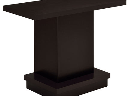 Fiona - Pedestal Console Table With Geometric Design - Cappuccino
