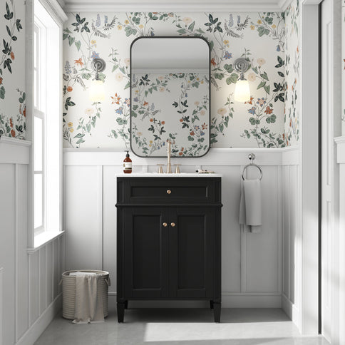 Bathroom Vanity With 2 Doors And Tip Out Drawer, Soft Closing Hinges