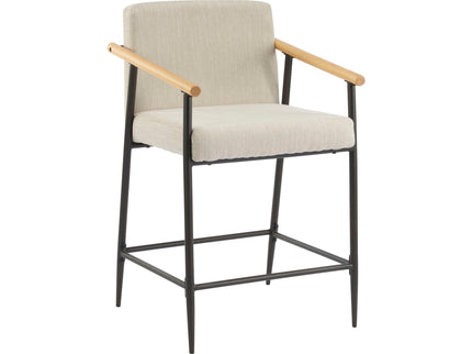 Mid Century Modern Counter Stool Set With Iron Frame