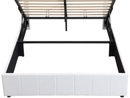 Elegant Upholstered Platform Bed With Hydraulic Storage System
