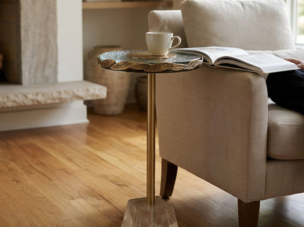 Anaheim - Round Accent Table - Gold