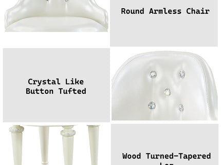 Dorothy - Vanity Chair With Swivel Chair Only - Ivory
