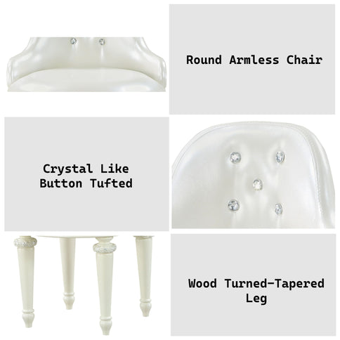 Dorothy - Vanity Chair With Swivel Chair Only - Ivory