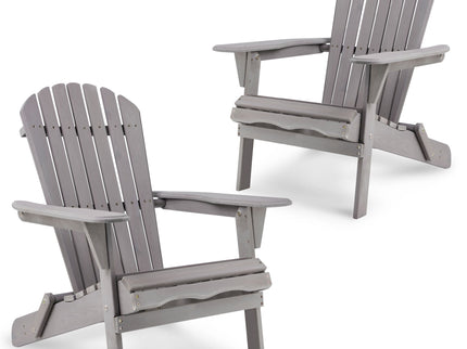 Lounge Patio Chair For Garden Outdoor Wooden Folding Adirondack Chair (Set of 2) Solid Cedar Wood Lounge Patio Chair For Garden