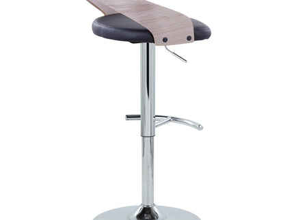 Grotto - Contemporary, Adjustable Barstool With Swivel With Rounded T Footrest (Set of 2)