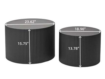 Wave Stripe Nesting Coffee Table (Set of 2)