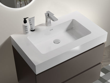 Alice - Bathroom Vanity With Sink, Large Storage Wall Mounted Floating Bathroom Vanity For Modern Bathroom, One-Piece Sink Basin Without Drain And Faucet