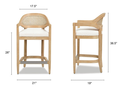 Americana - Mid-Century Modern Cane Back Counter Stool