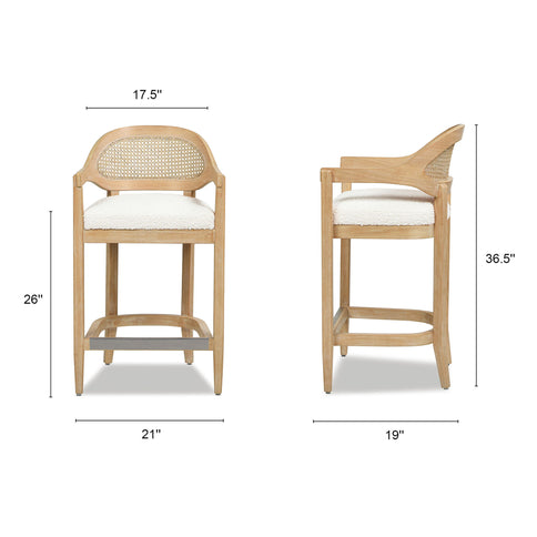 Americana - Mid-Century Modern Cane Back Counter Stool