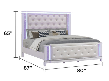 Opium - King Size Tufted Bed - White