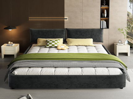 Cloud Bed Frame With Oversized Padded Movable Headboard