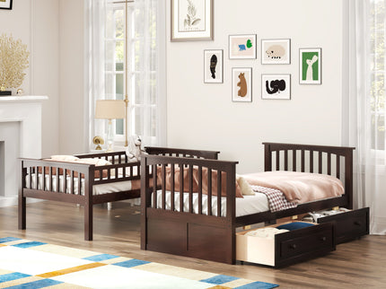 Bunk Bed With Drawers, Convertible Design