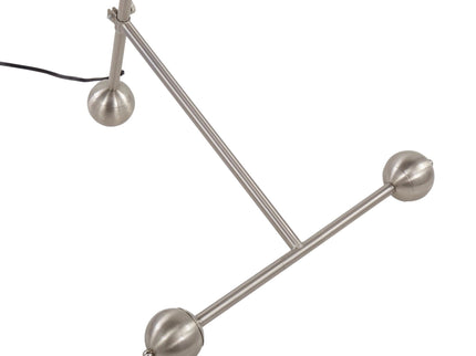 Eileen - Contemporary Floor Lamp - Nickel / White