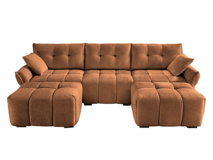 Sofa Set With Ottoman And Pillows, Textured, High Resilience Cushions