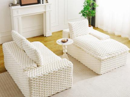 Modular Sofa, Convertible Twin Seat With Chaise Lounge