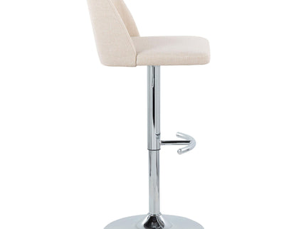 Toriano - Contemporary Adjustable Barstool With Swivel & Rounded T Footrest (Set of 2)
