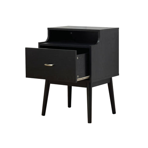 Starla - Wooden Nightstand - Black