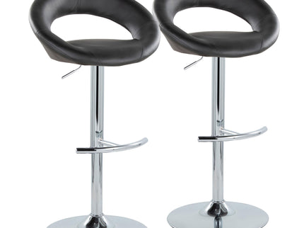 Posh - Contemporary Adjustable Barstool With Swivel With Rounded T Footrest (Set of 2)