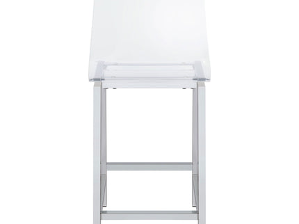 Counter Height Stools With Curved Back Design (Set of 2) - Clear