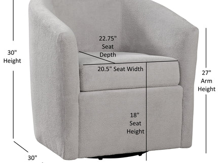 Oaklynn - Barrel Style Swivel Accent Chair