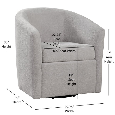 Oaklynn - Barrel Style Swivel Accent Chair