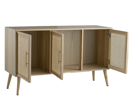 Wooden Accent TV Cabinet With 3 Doors - Brown