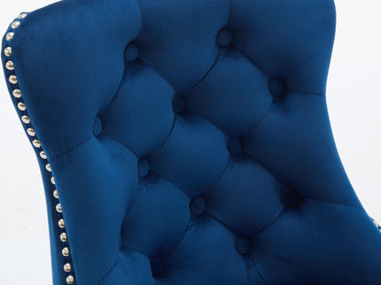 Swivel Bar Stools With Button Tufted Design And Rivet Trim