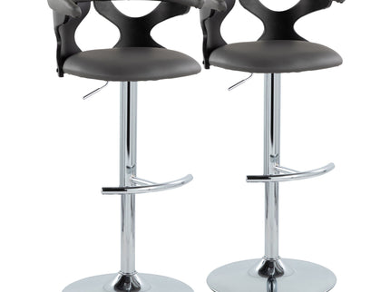 Gardenia - Contemporary Adjustable Barstool & Swivel, Rounded T Footrest (Set of 2)