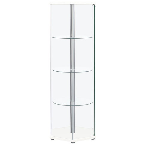 Tenley - 4 Shelf Curio Cabinet With Hexagonal Design