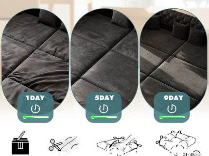 3-In-1 Convertible Sleeper Sofa With Movable Ottoman For Living Room