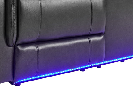 Ian - Power Reclining Sofa With LED & Global Surround System - Charcoal