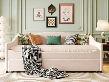 Upholstered Daybed With Light And Trundle