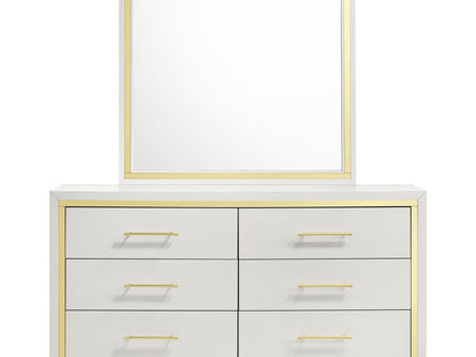 Malcolm - 6 Drawer Dresser With Mirror - White