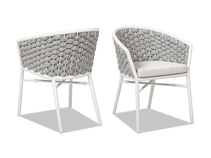 Rowan - Rope Barrel Back Patio Dining Chairs (Set of 2) - Optic White