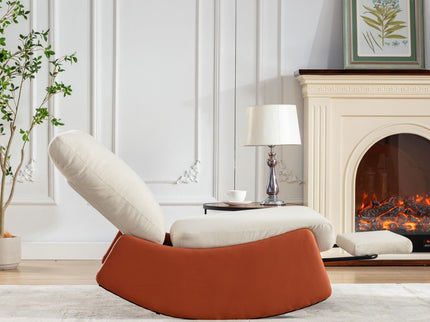 Modern Rocking Chair Recliner, Comfy Rocker Nursery Chair With Footrest, Accent Reading Chair, Upholstered Lounge Chair For Relaxing, Resting, Soft Padded Rocker For Indoor Living Room Bedroom