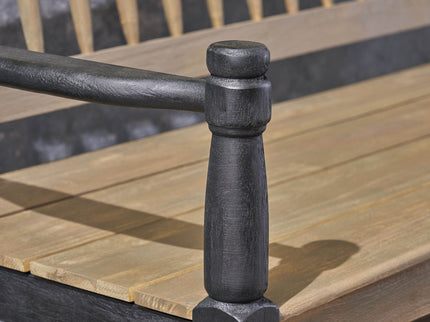 Slatted Bench With Built In Shelf