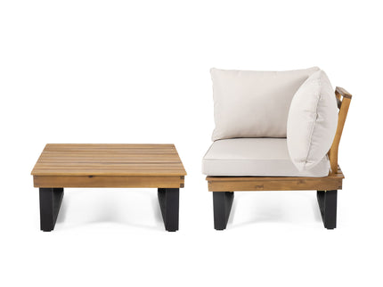 Sebastian - Corner Chair, Coffee Table - Beige