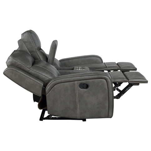 Forrest - Motion Reclining Loveseat With Console - Gray