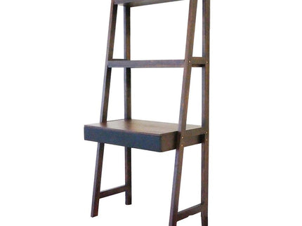 Ladder Desk, Ladder Style Display Shelf - Natural Wood / Brown