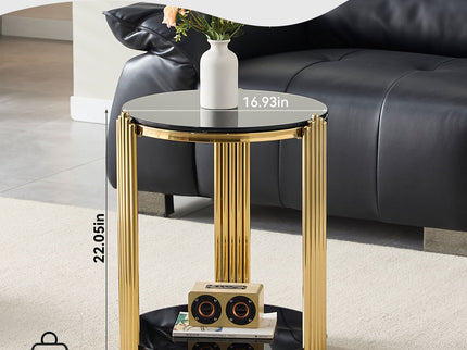 Round Table With Double Layer Storage