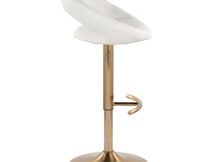 Posh - Contemporary / Glam Adjustable Barstool With Swivel With Rounded T Footrest (Set of 2)