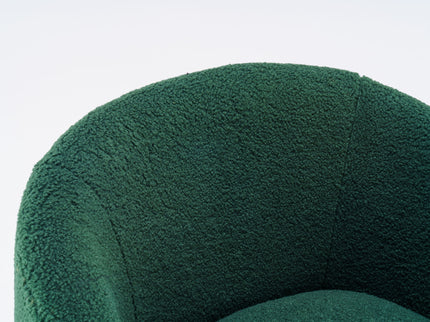 Teddy Fabric Swivel Accent Armchair Barrel Chair With Powder Coating Metal Ring