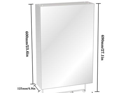 Medicine Cabinet, Wall Mounted Bathroom Mirror With Storage, Adjustable Shelves - Silver