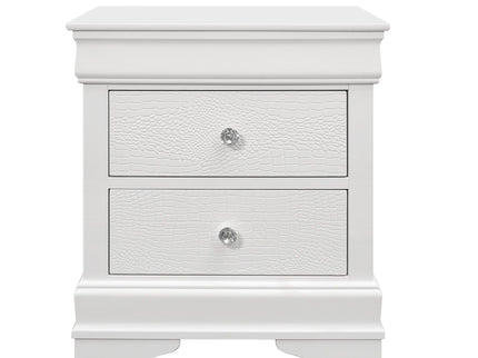 Shaker - 5 Pieces Bedroom Set With Crystal Inspired Tufted Headboard And LED Lighting