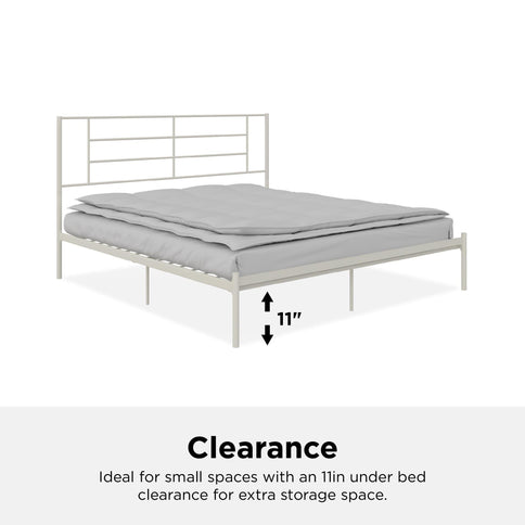 Praxis - King Bed With Simple Headboard - White
