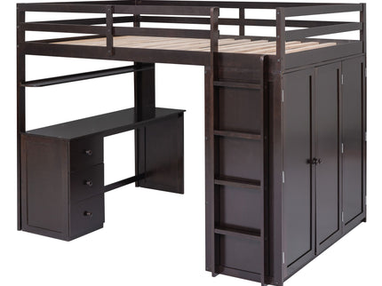 Loft Bed With Drawers, Desk, And Wardrobe