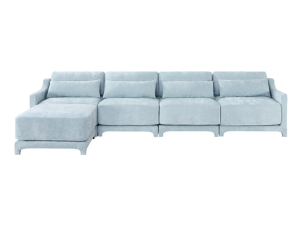 Stylish Sofa With Ottoman And Lumbar Pillows, Ergonomic Design