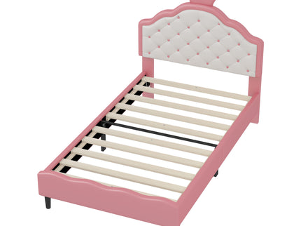 Lovely Crown Fantasy Princess Bed With Tufted Headboard