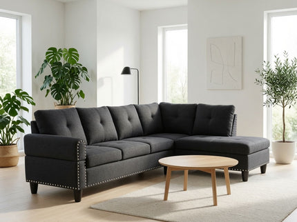 L - Shaped Sectional Sofa With Movable Left Chaise