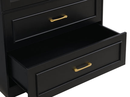 Arched Top Storage Cabinet With Fixed 2 Tier Shelves, 2 Large Drawers